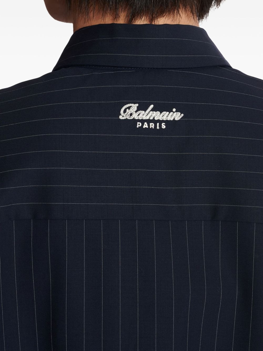 pinstripe emblem shirt - 5
