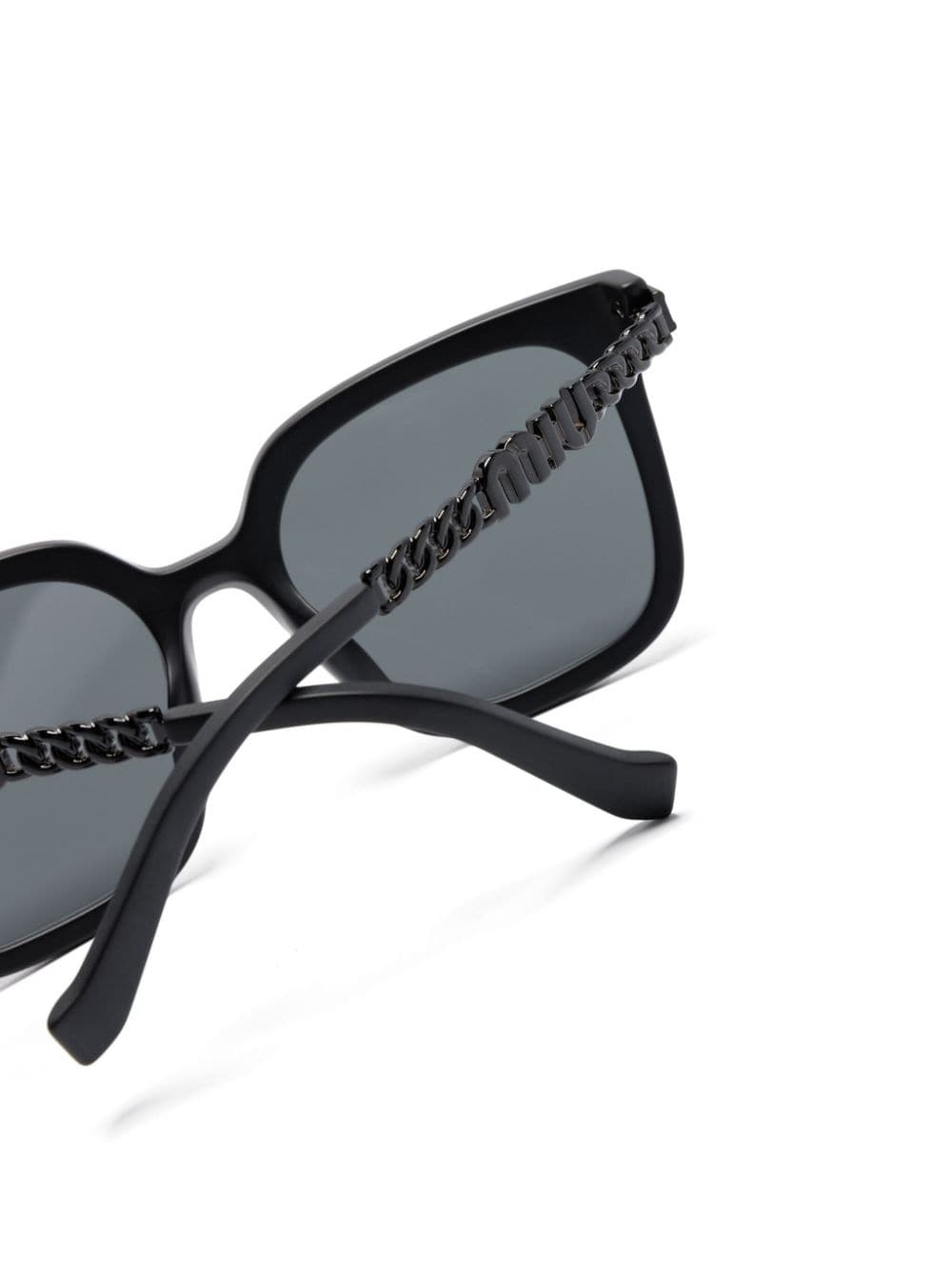 logo-lettering square-frame sunglasses - 3