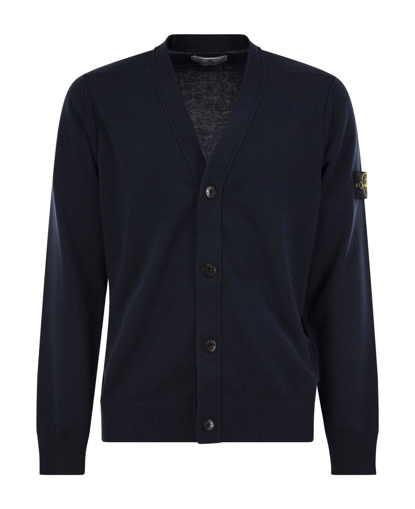 Compass Patch V-neck Cardigan - 1