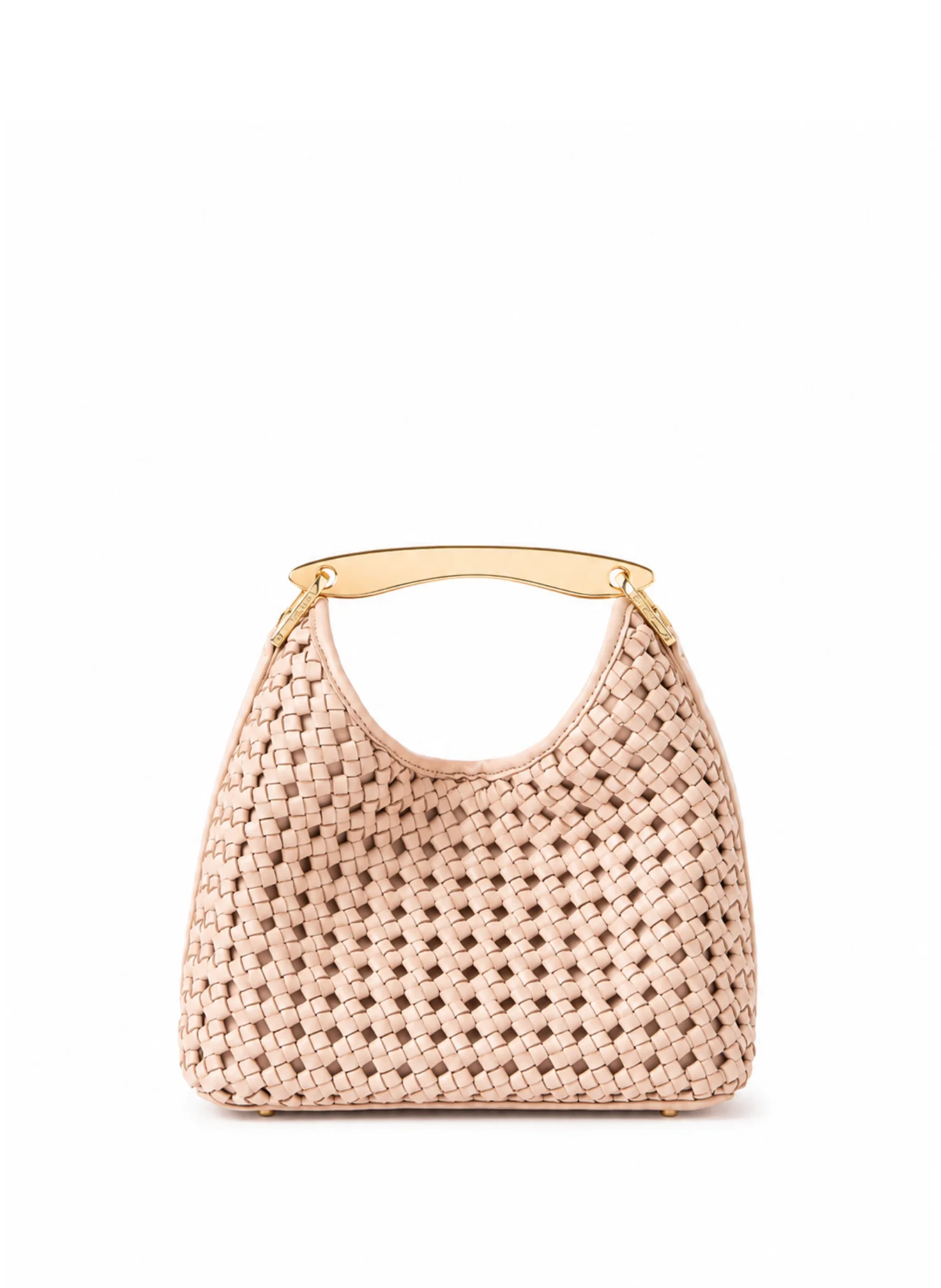 Small Boomerang Woven Leather Blush - 1