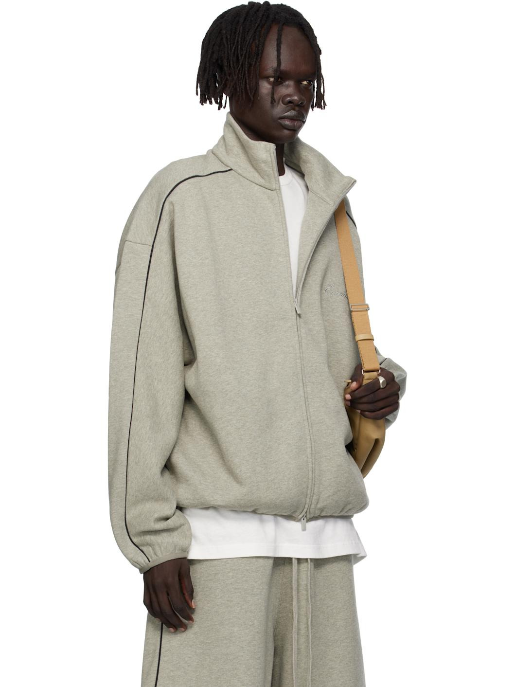 Gray Modern Fit Fleece Track Jacket - 2