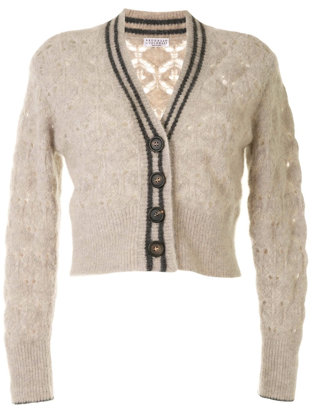 cropped crochet cardigan - 1