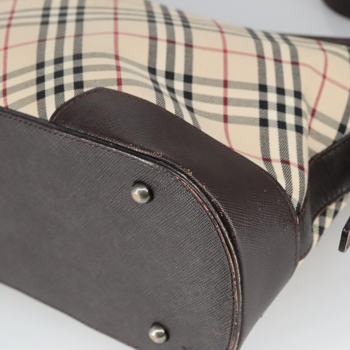 Burberry Nova Check Shoulder Bag Canvas Leather Beige - 15