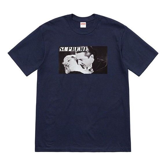 Supreme SS19 Bela Lugosi Tee Vampire Printing Short Sleeve Unisex Navy Blue SUP-SS19-10504 - 1