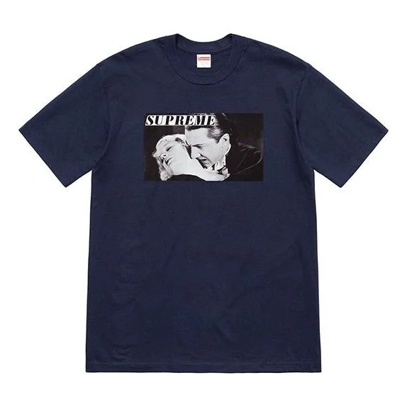 Supreme SS19 Bela Lugosi Tee Vampire Printing Short Sleeve Unisex Navy Blue SUP-SS19-10504 - 1