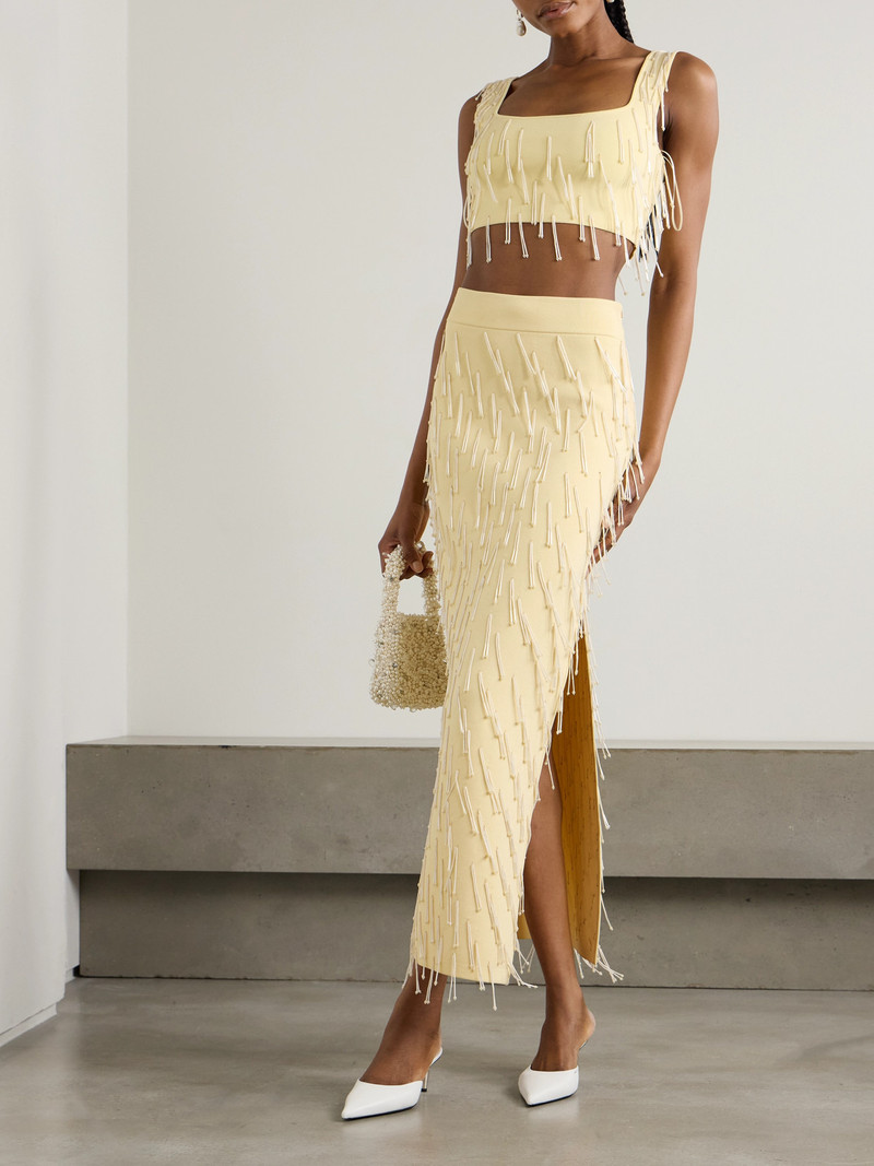 GALVAN Depois Embellished Knitted Maxi Skirt outlook
