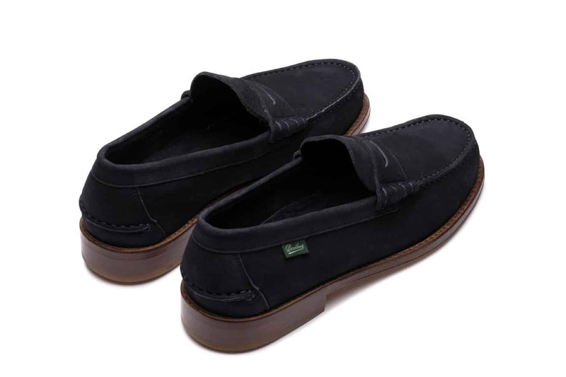 Paraboot Coraux Taurillon Nubuck Navy - Leather Sole outlook