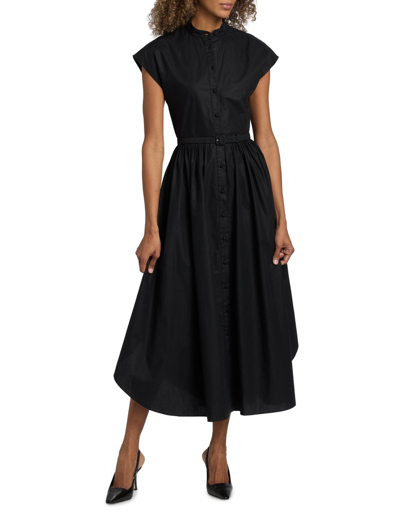 Women's Genevieve Cotton Poplin Shirtdress - Black 3