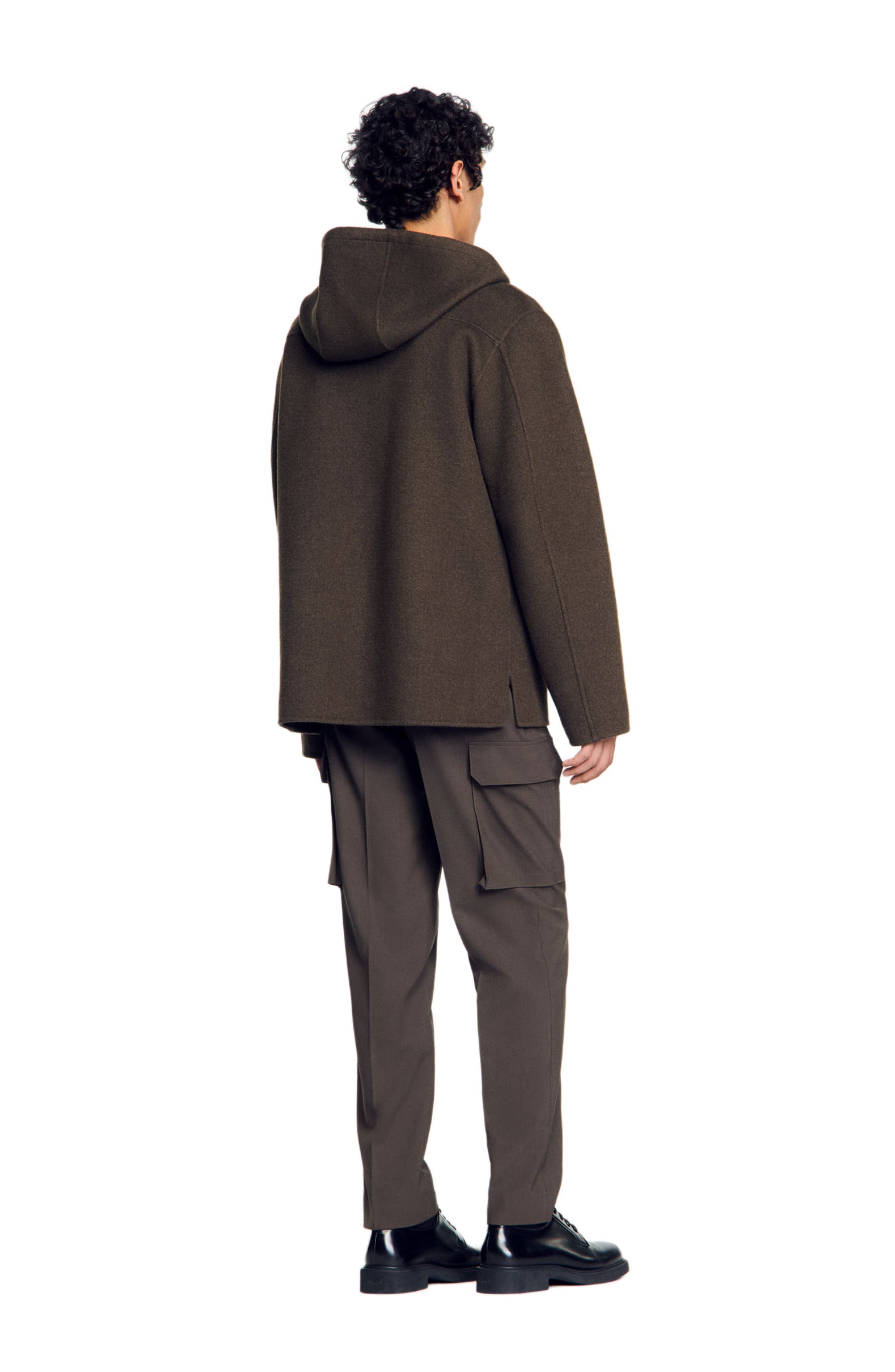 SANDRO Hooded windcheater in Dark Khaki at Nordstrom - 2