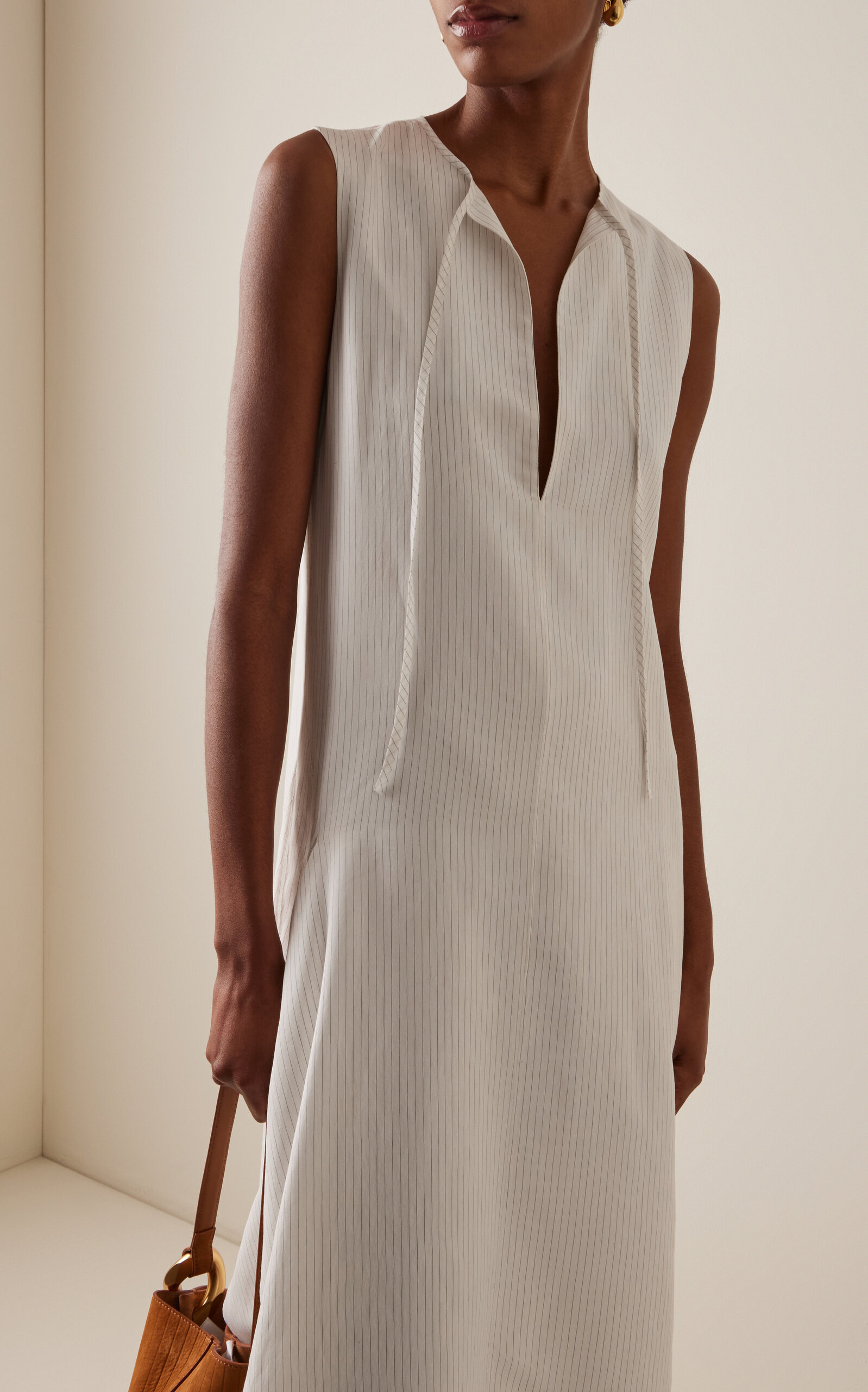Layered Cotton Dress off-white - 3