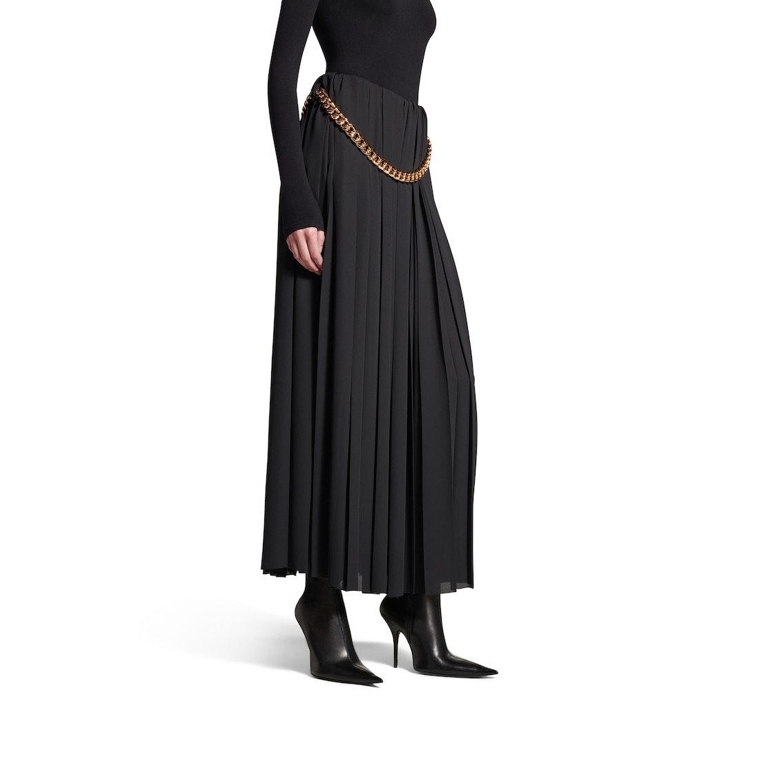 Women's Pleated Skirt in Black - 5