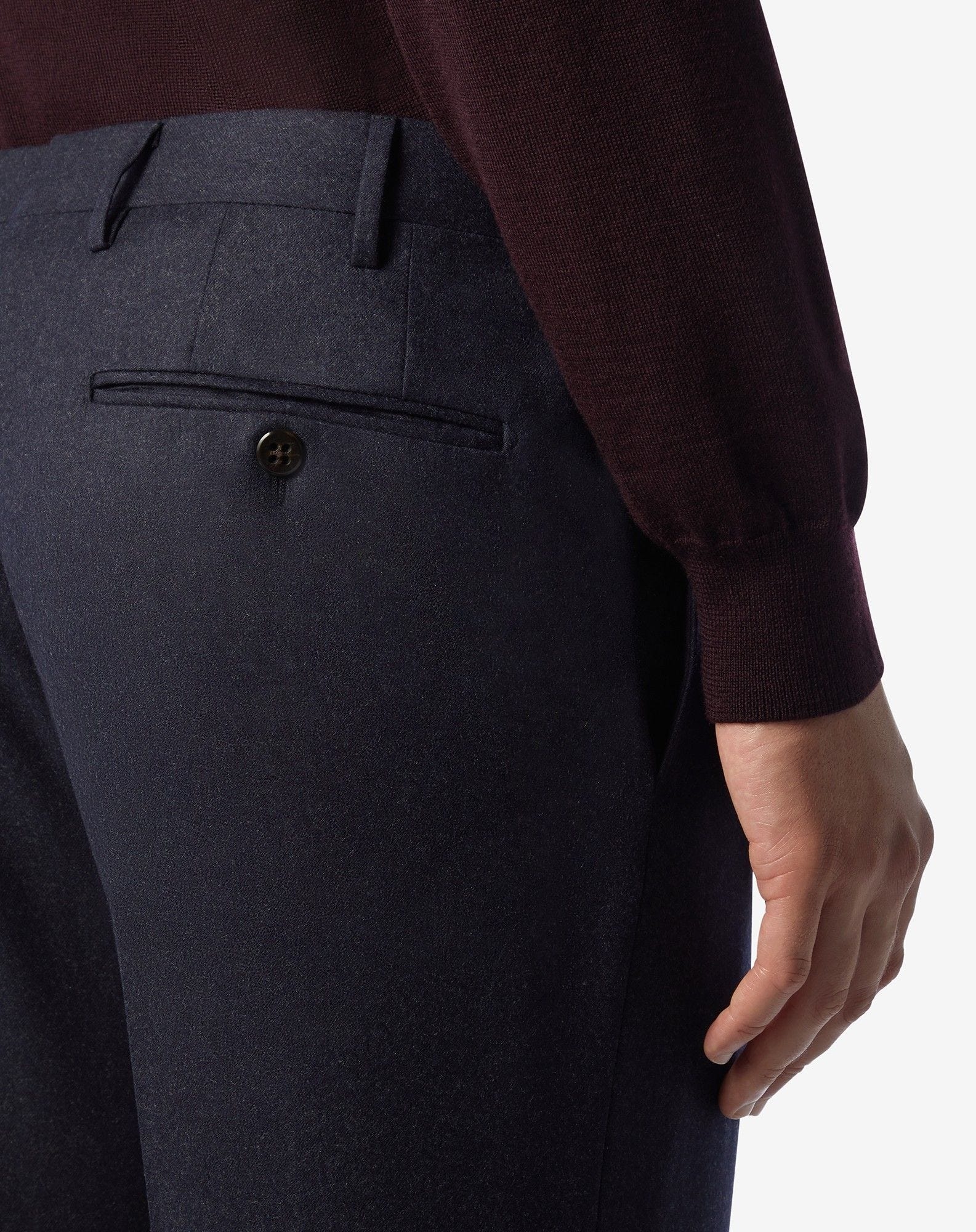 Blue pure wool trousers - 5