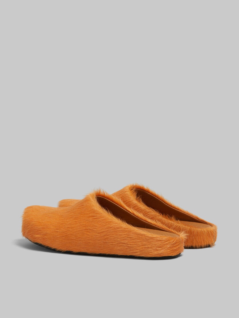 ORANGE LONG-HAIR CALFSKIN FUSSBETT SABOT - 3