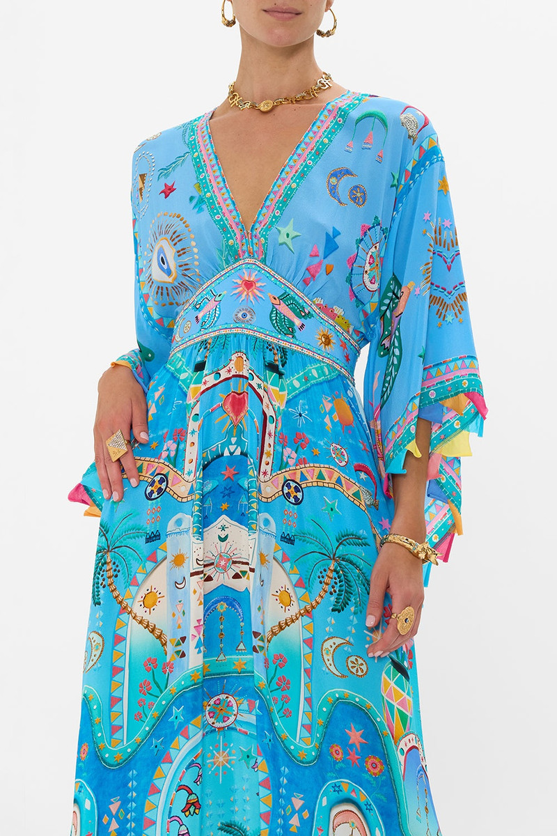 WAISTED DRESS WITH KIMONO SLEEVE 5