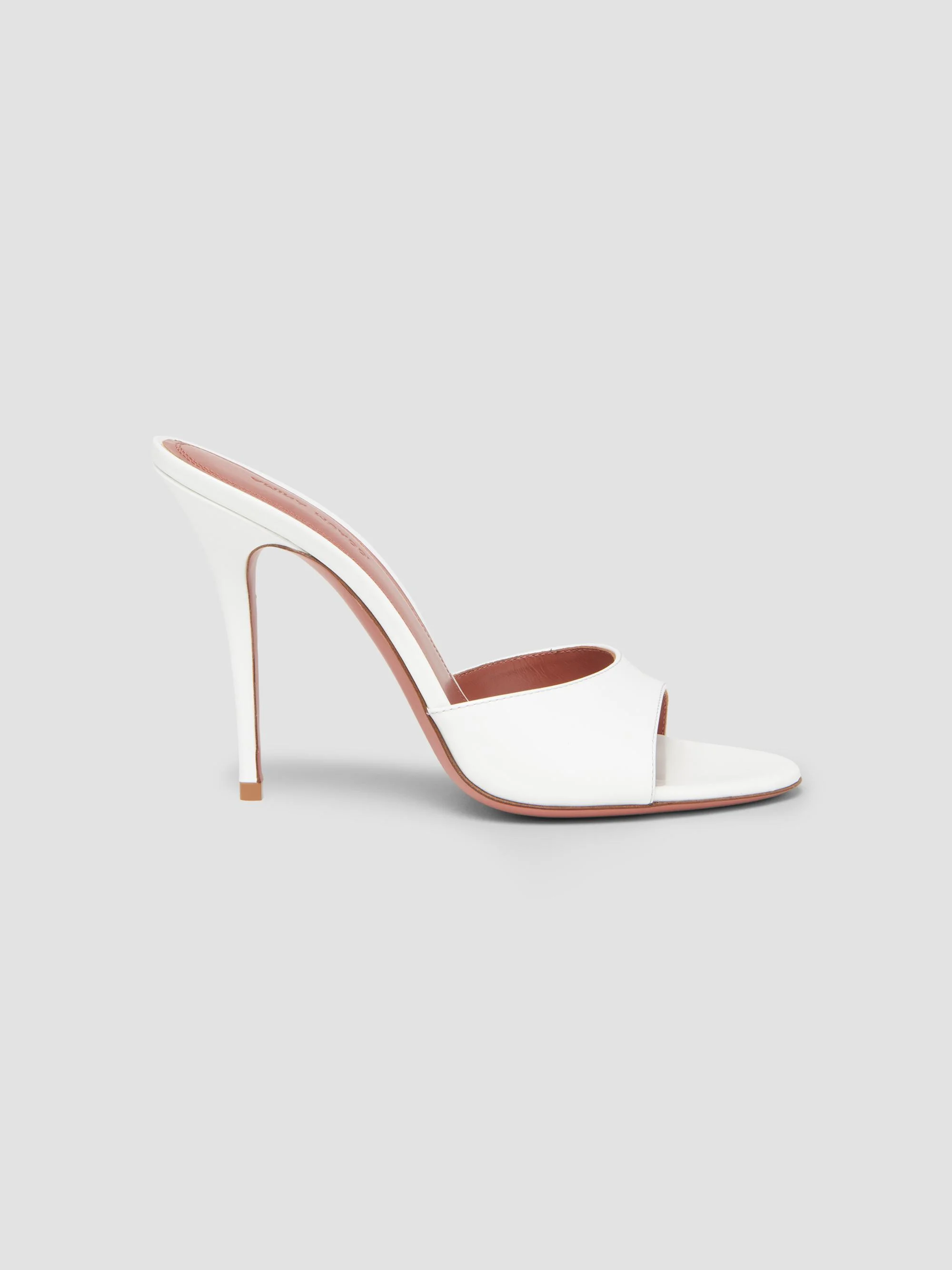 Women's Elodie 105MM Leather Mules - White Patent - 1