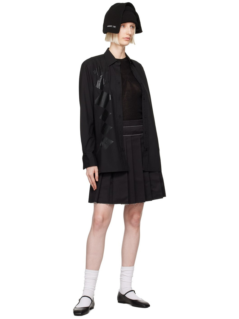 OPEN YY Black Pleated Wrap Miniskirt outlook