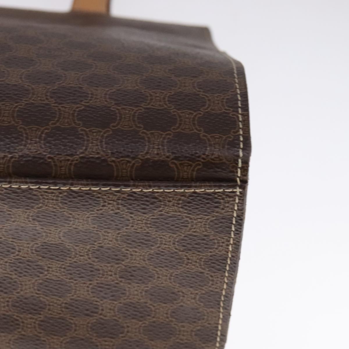 CELINE Macadam Canvas Hand Bag Pvc Leather Brown - 12
