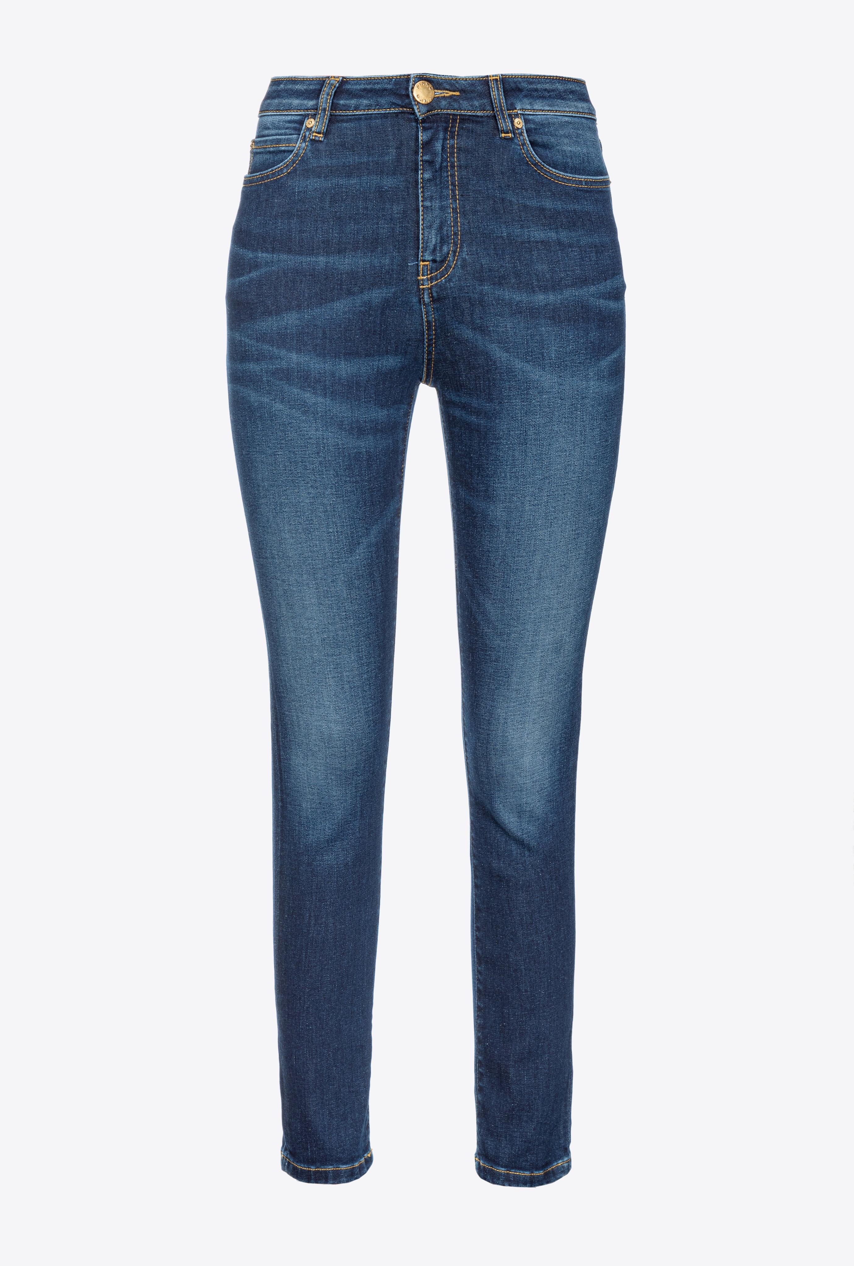 SKINNY STRETCH DENIM JEANS WITH EMBROIDERY ON THE BACK - 1