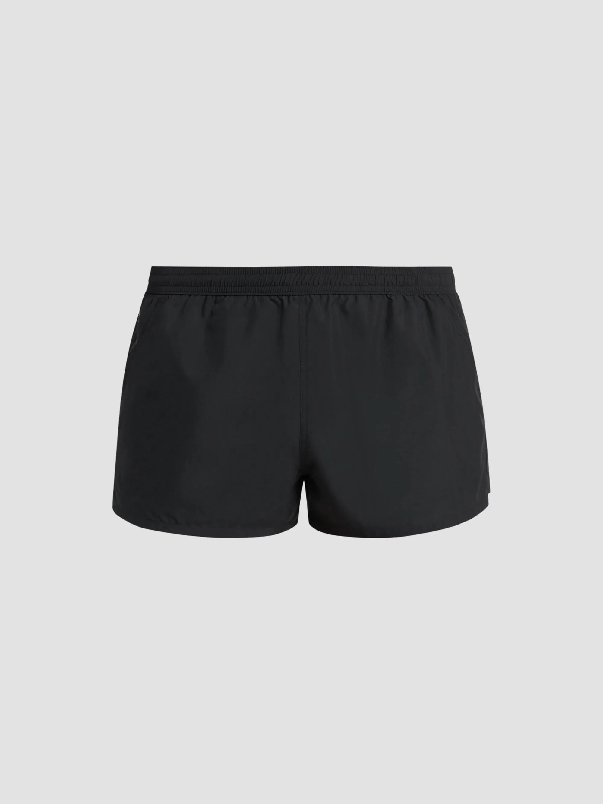 Men's Light Poplin Solid Swim Shorts - Black - 1