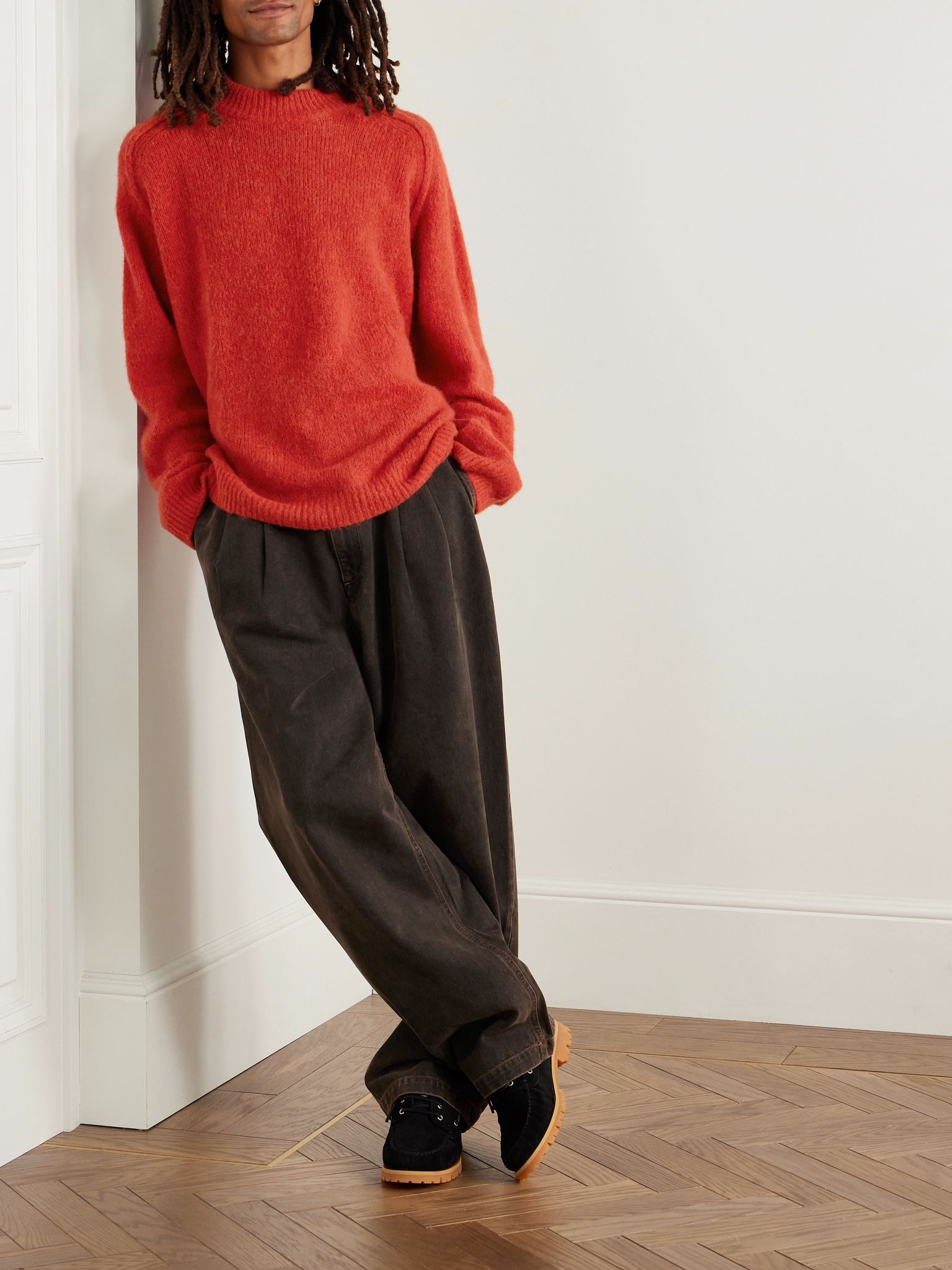 Tyler Alpaca-Blend Mock-Neck Sweater Red - 2