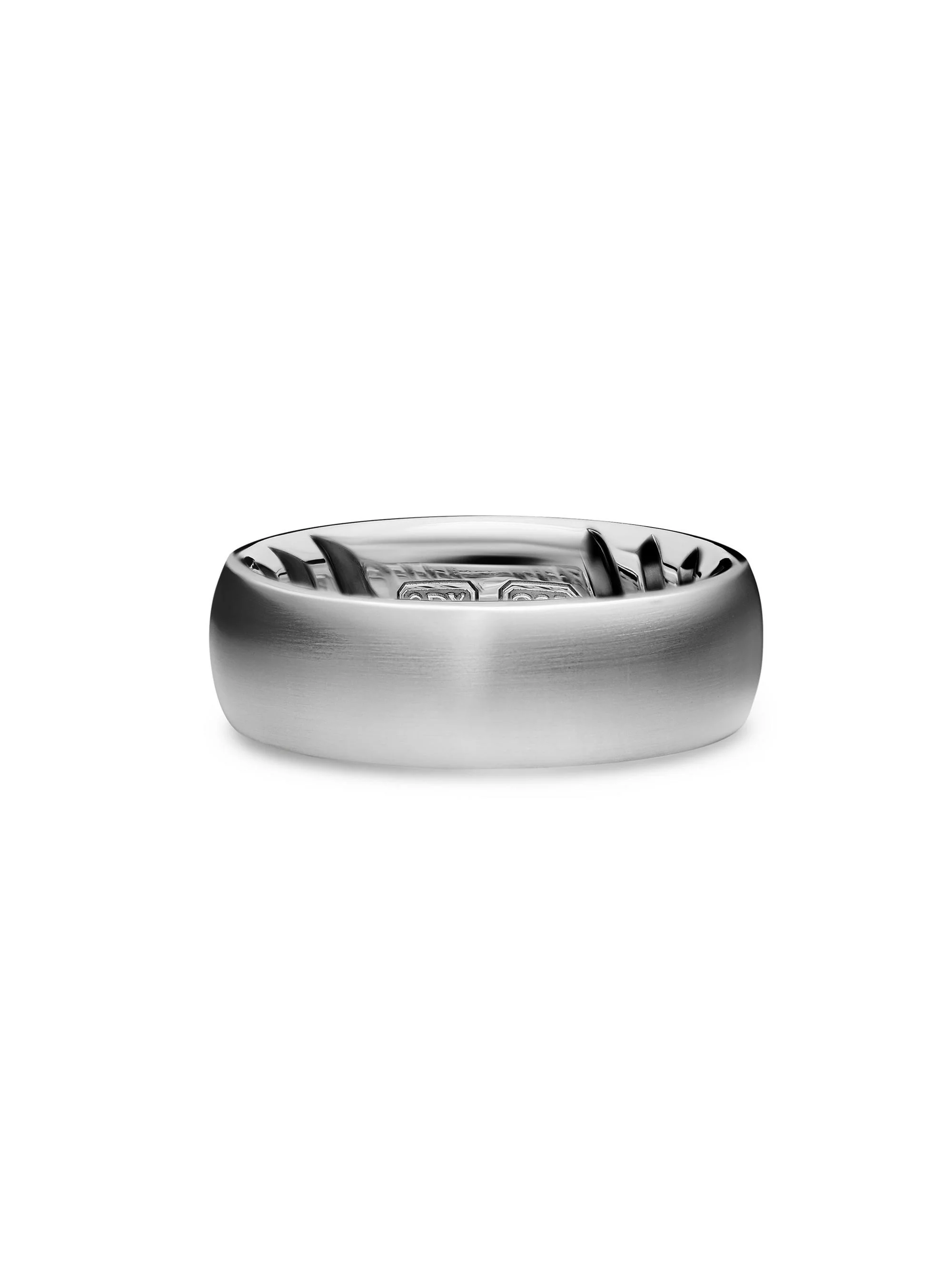 Men's Streamline Band Ring in Sterling Silver, 7.6MM - Silver - 1