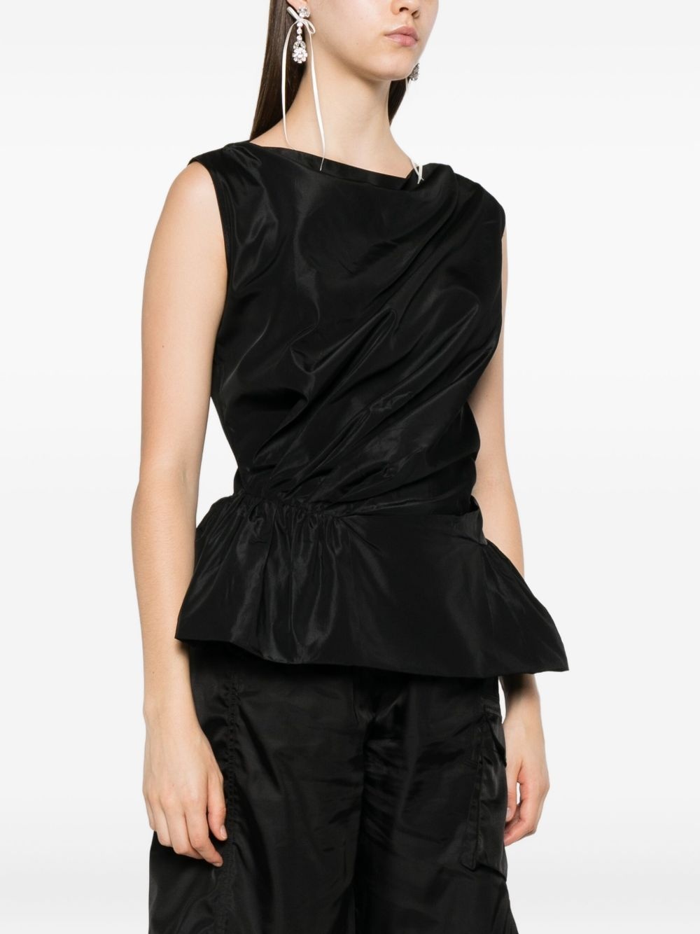 draped peplum top - 3
