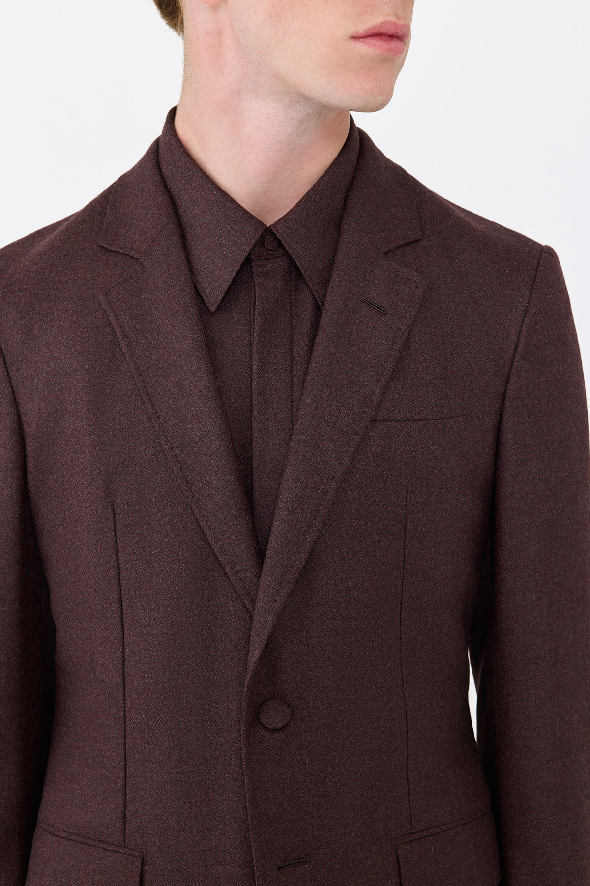 Irving Jacket in Burnt Sienna Virgin Wool Cashmere - 6
