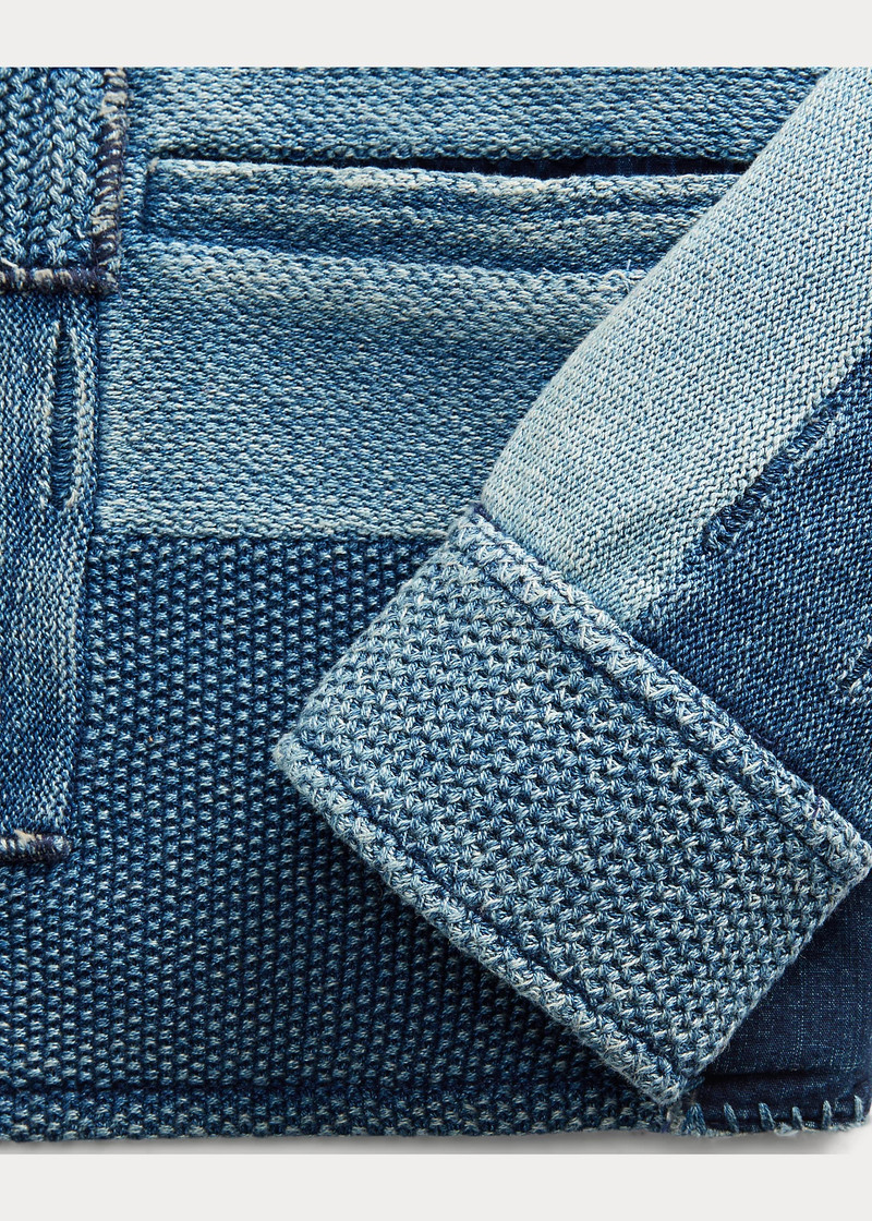 Patchwork Cotton Workshirt Sweater 5