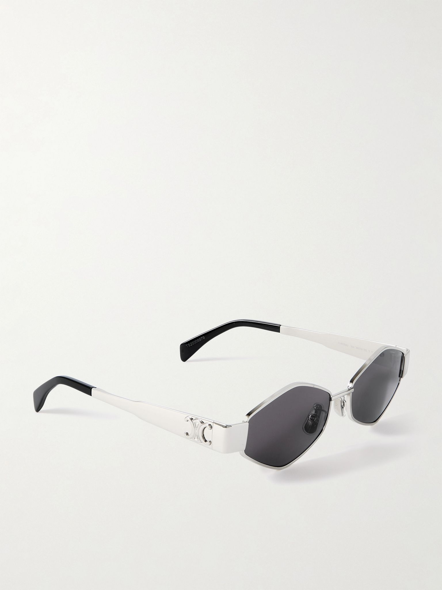 Triomphe hexagon-frame silver-tone sunglasses Silver - 3