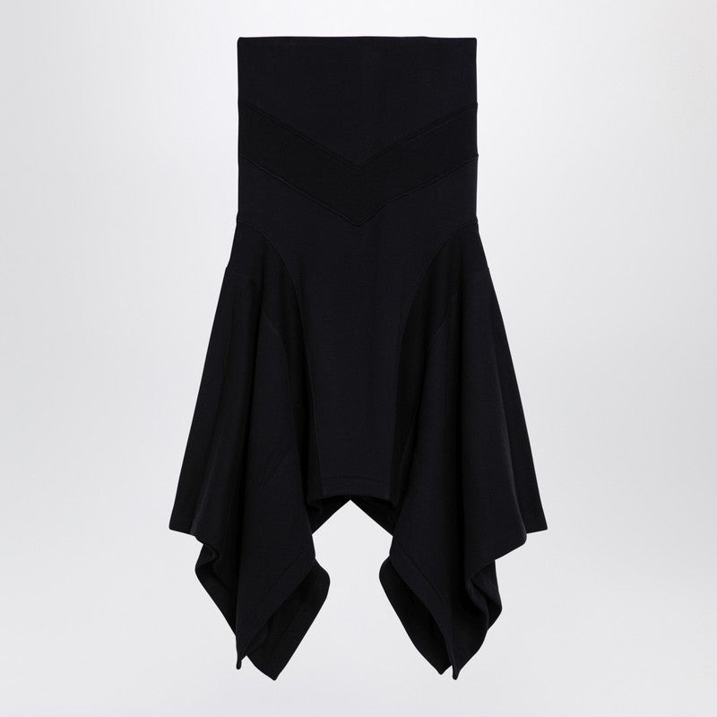 The Attico Black Asymmetric Cotton Skirt Women - 1
