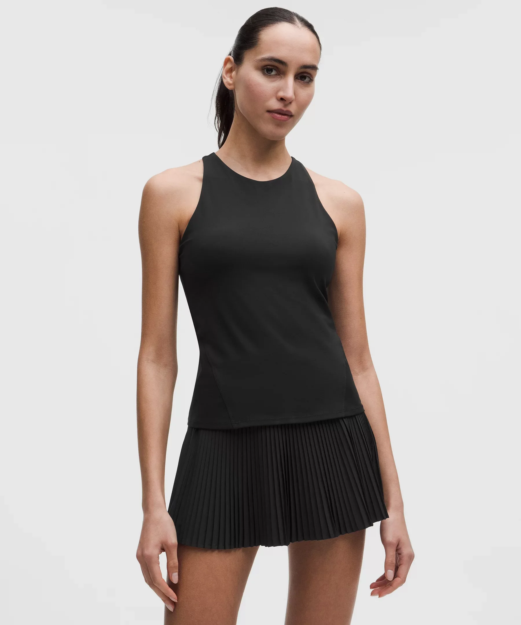 Racerback High-Neck Tennis Tank Top - 1