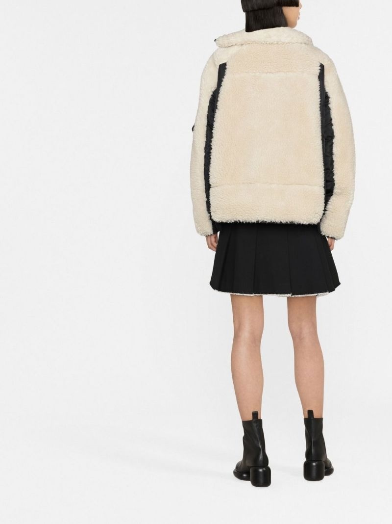 hybrid faux shearling bomber jacket - 4