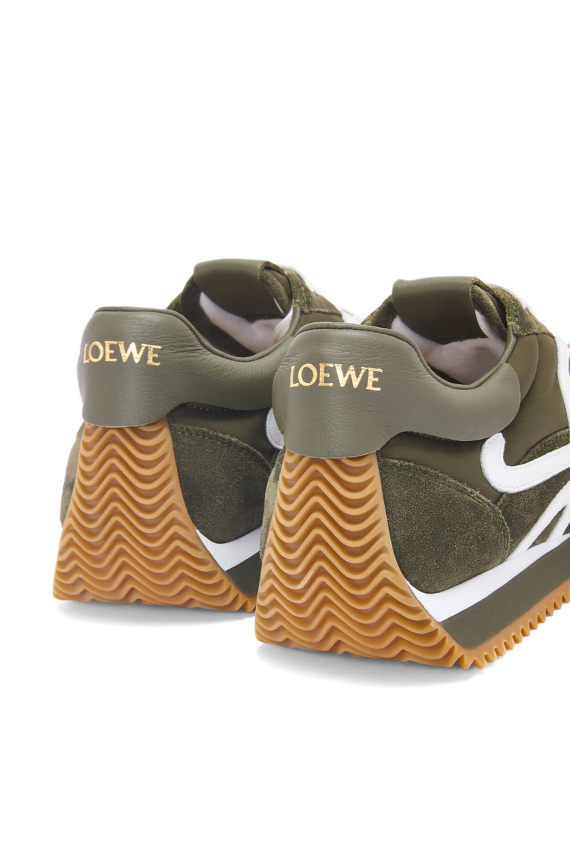 Padded flow runner in nylon and suede 4