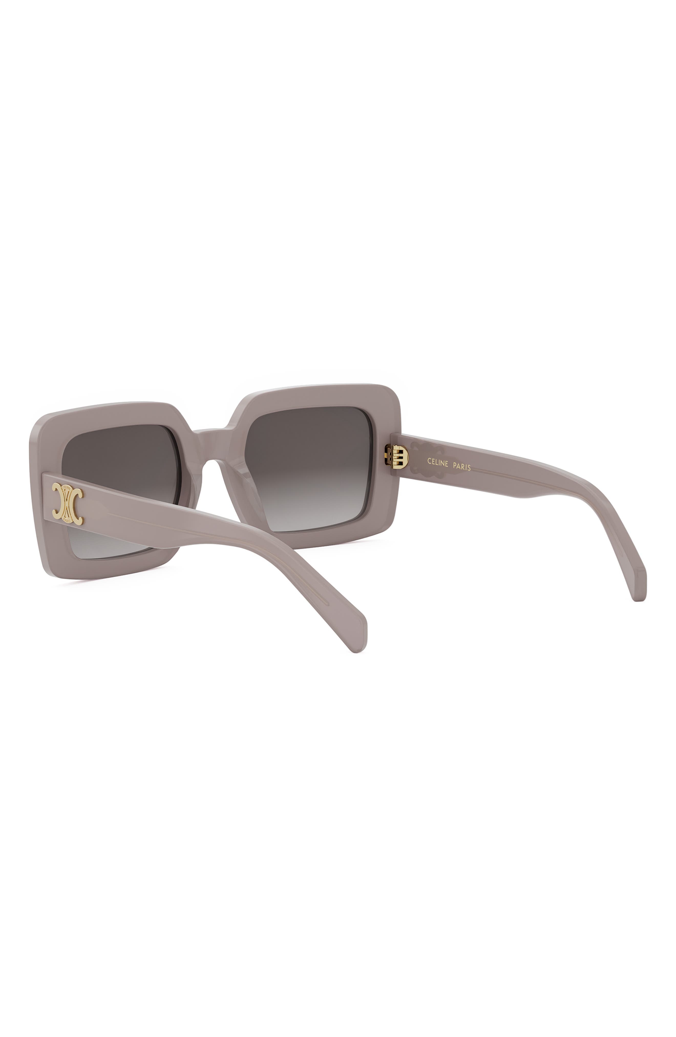 CELINE Triomphe 56mm Square Sunglasses in Shiny Light Brown /Brown at Nordstrom - 6