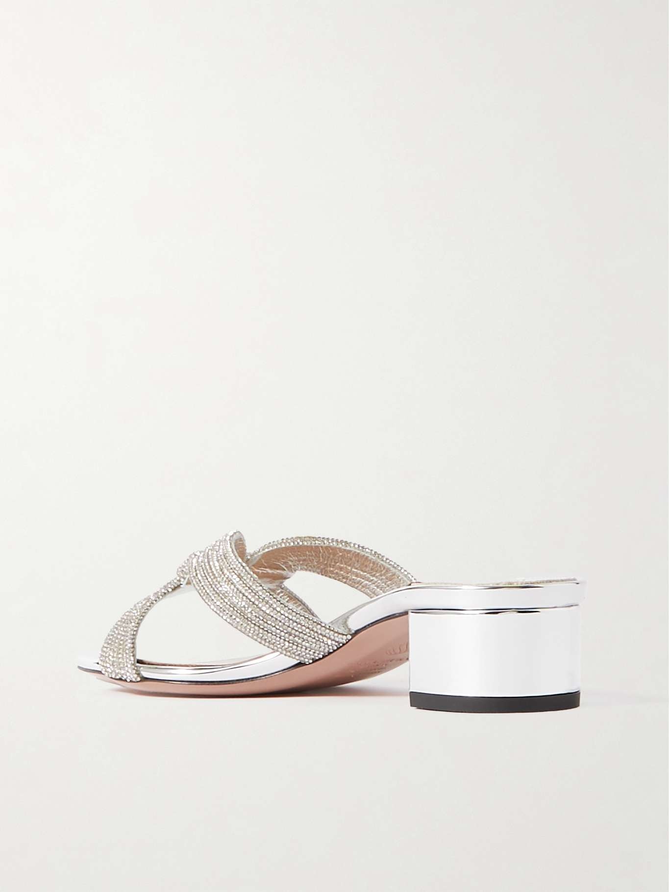 Muse 35 crystal-embellished metallic leather mules - 3