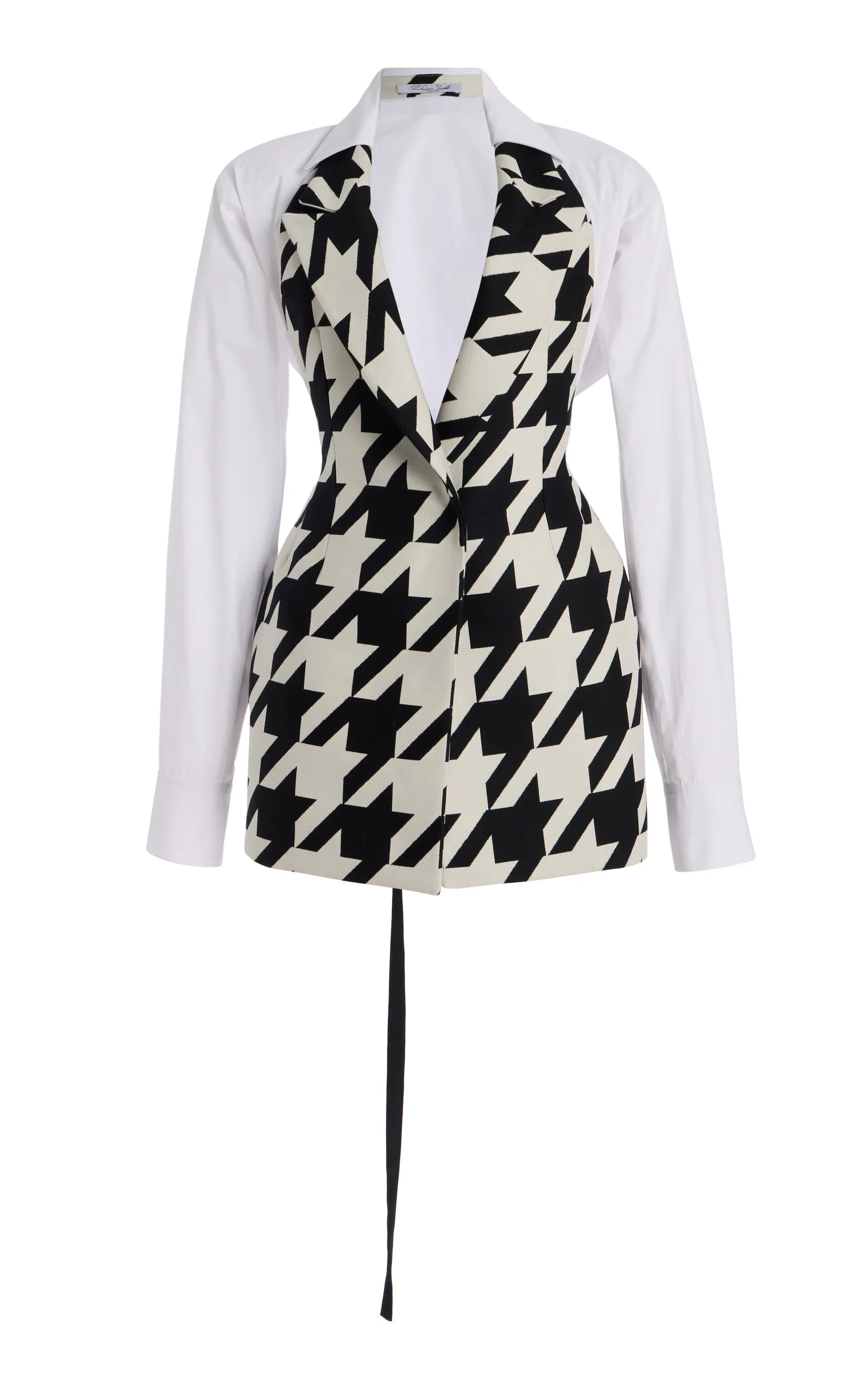 Houndstooth Tailored Mini Dress black/white - 1