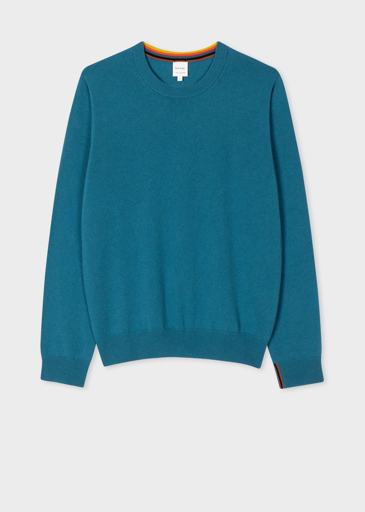 Teal Cashmere Crew Neck Sweater - 1
