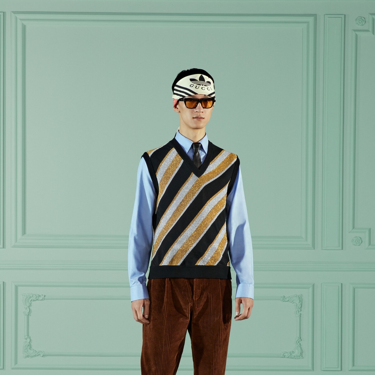 Striped intarsia knit vest - 7