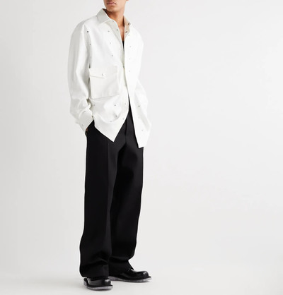 Bottega Veneta Oversized Embellished Stretch-Cotton Oxford Shirt outlook