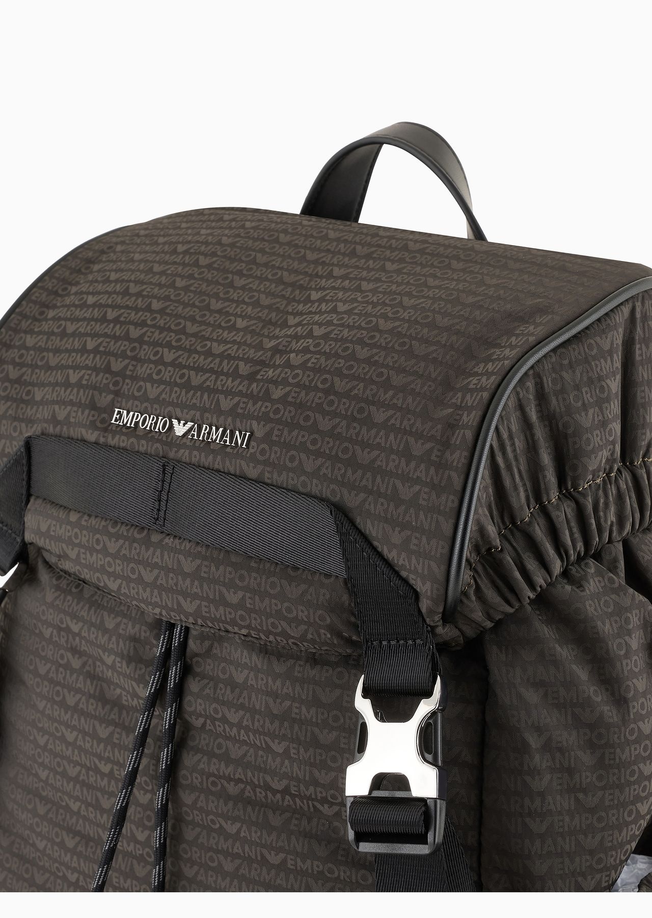 Nylon backpack with all-over, jacquard logo lettering - 5