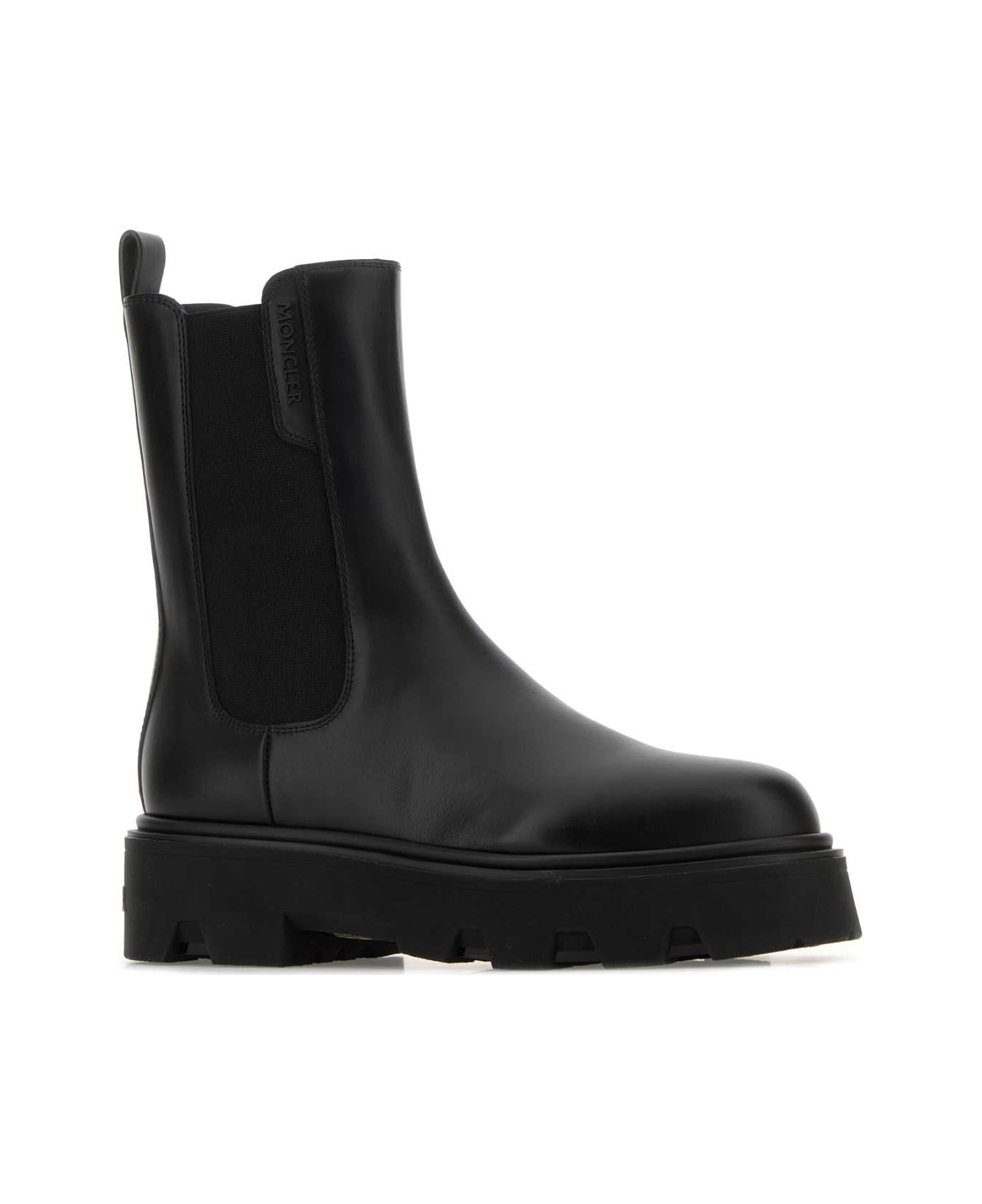 Black Leather Aurea Chelsea Ankle Boots - 2