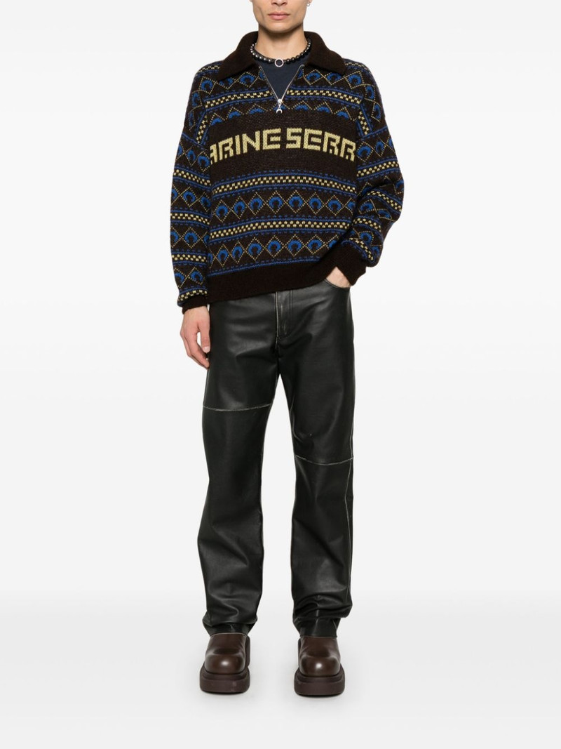 Marine Serre jacquard sweater outlook