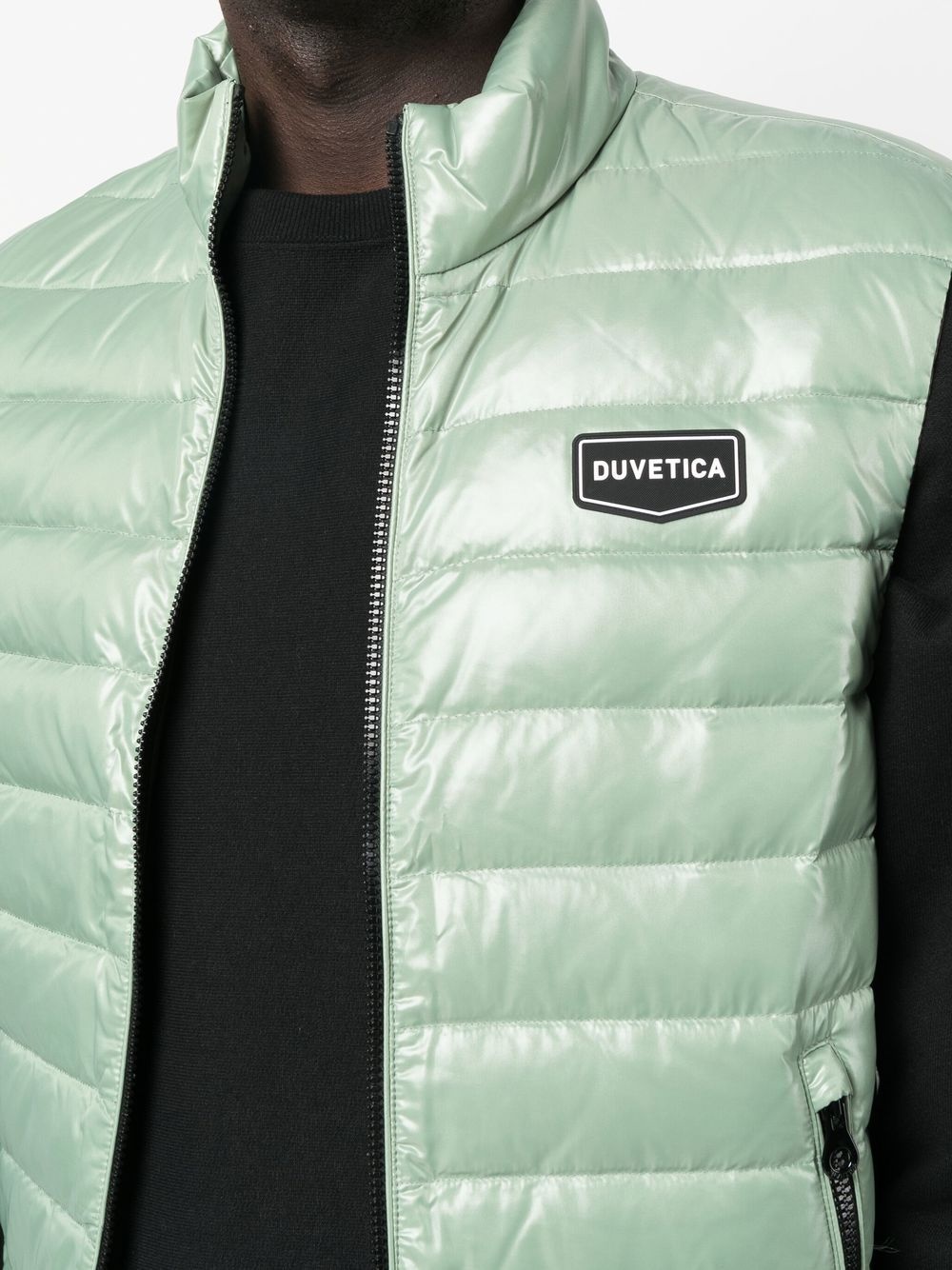 logo-patch quilted gilet - 5