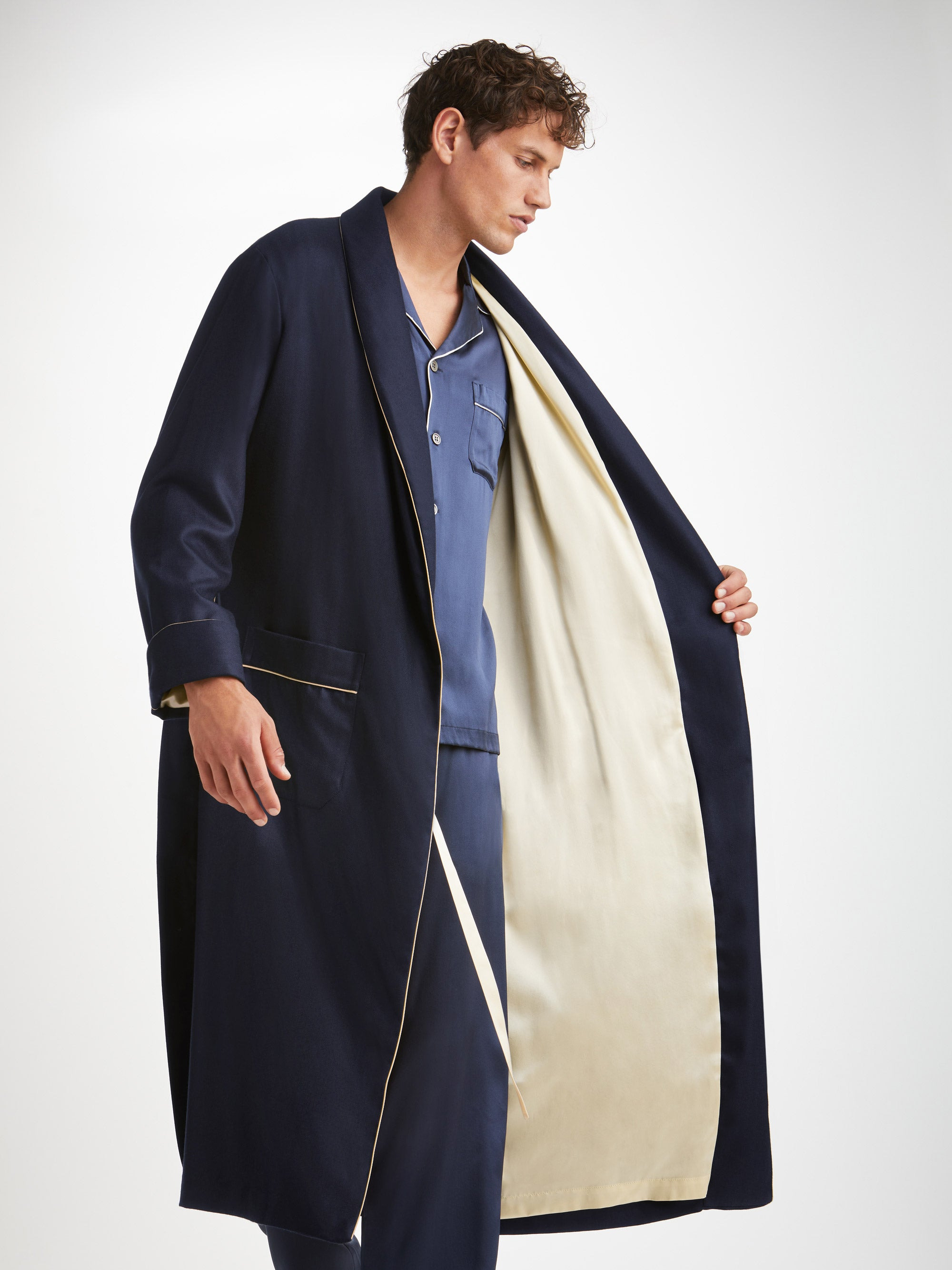 Men's Dressing Gown Duke Cashmere Navy - 6