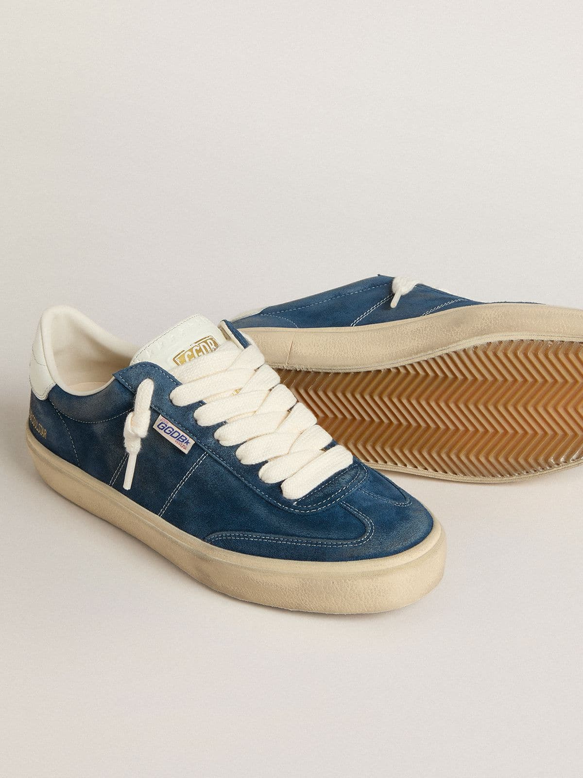 Men's Soul Star in blue suede with white leather heel tab - 4
