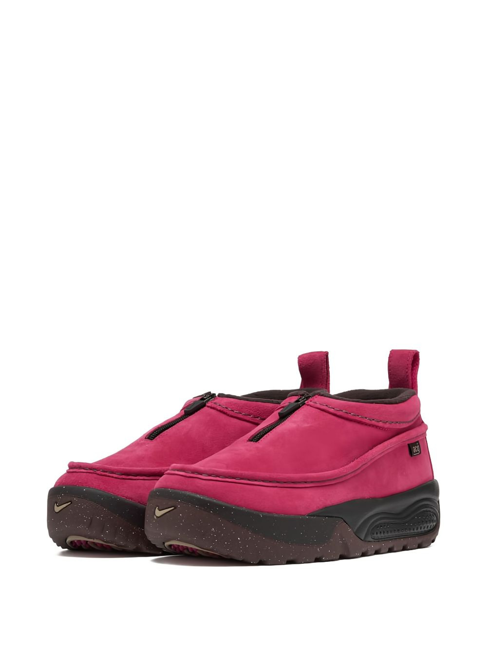 zip-front suede low-top sneakers - 5