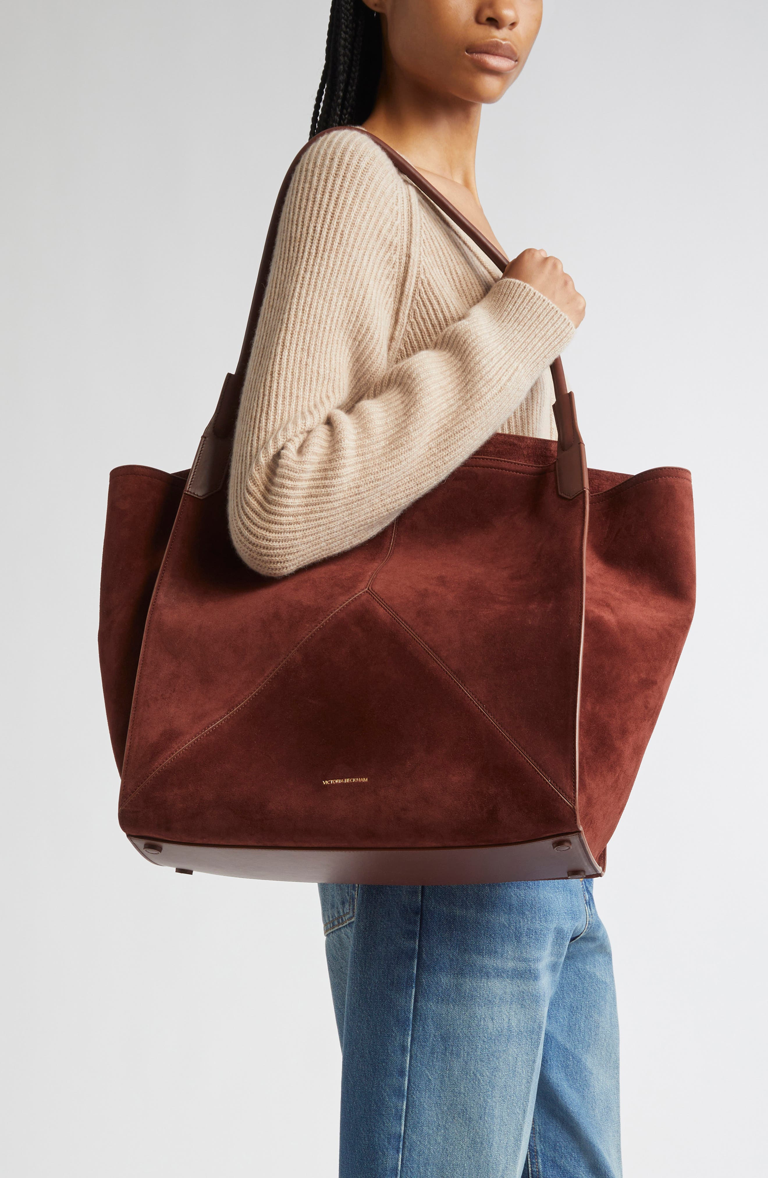 Victoria Beckham Victoria Sue Suede Tote in Dark Brown at Nordstrom - 2