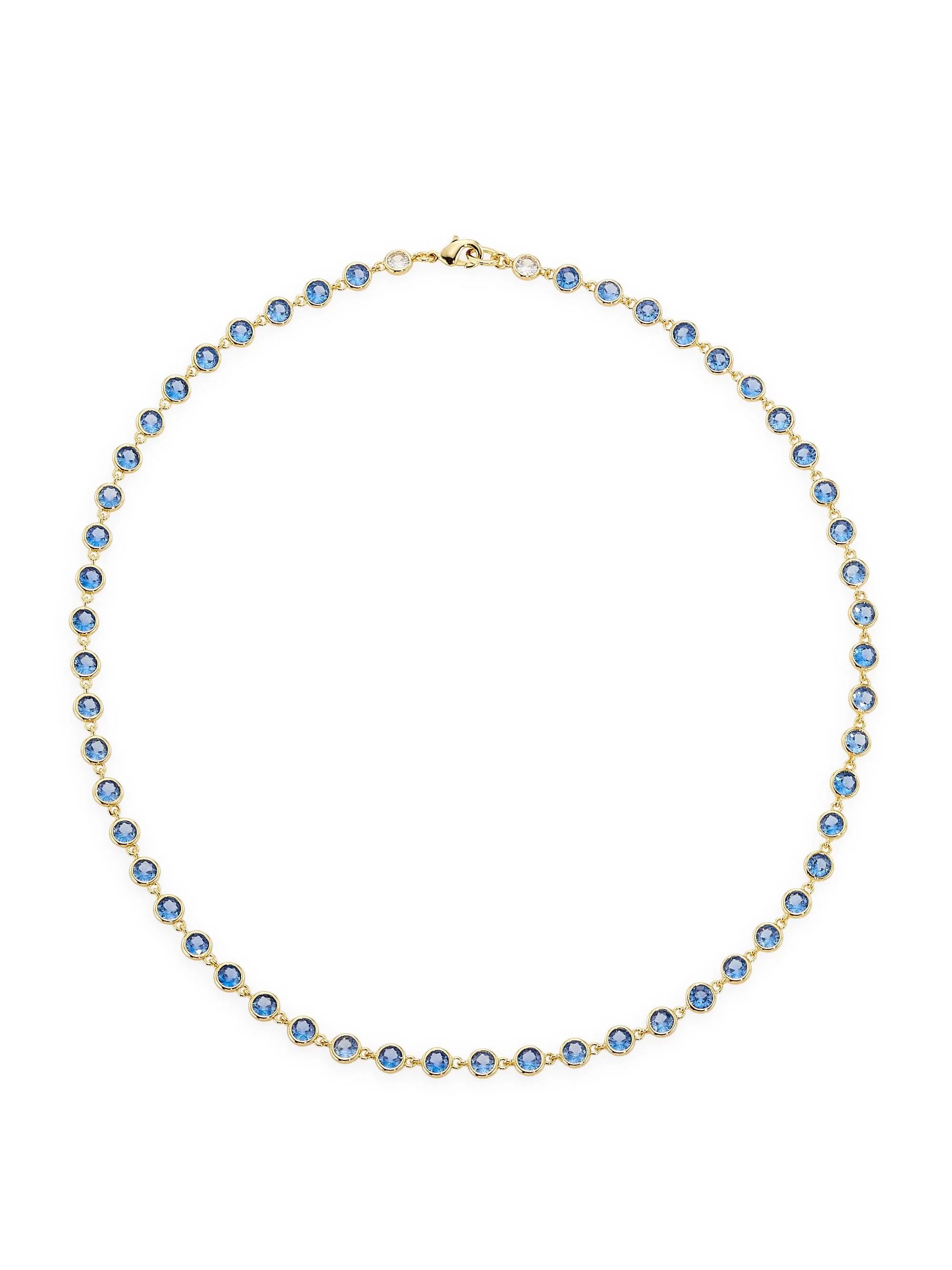 Women's Diamond Life Goldtone & Cubic Zirconia Necklace - Sapphire - 1