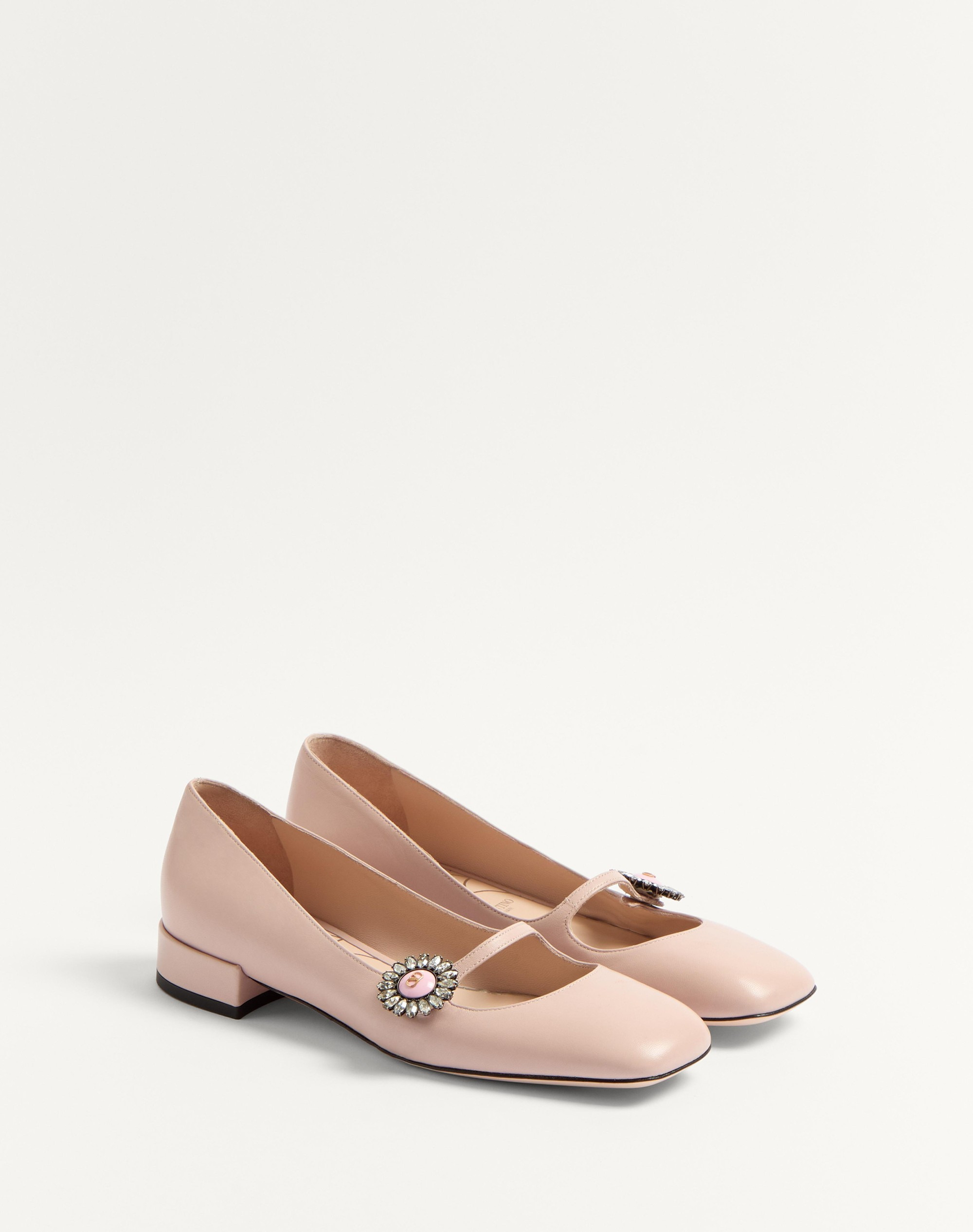 MARY-JANE PRESHOES BALLERINA IN KIDSKIN WITH JEWEL BUTTON 20MM - 3