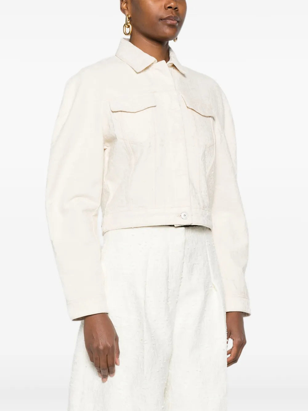 Jacquemus Women Le Ovalo De Nîmes Crop Jacket - 3